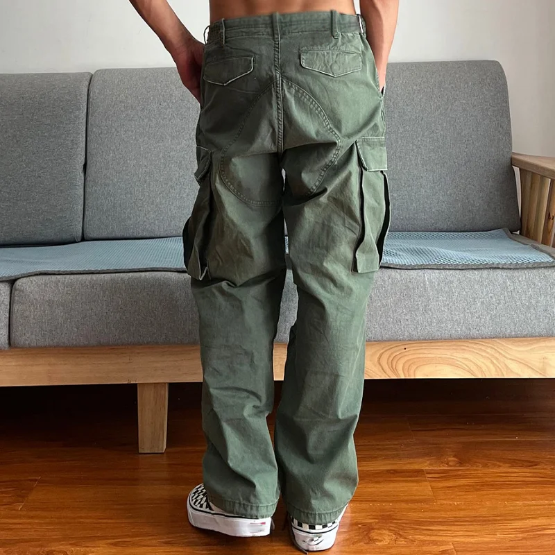 【24-hour shipping out】Men's Loose Large Pocket Wear-resistant Cargo Paratrooper Pants 35879567Z