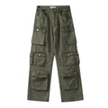 Men's Vintage Washed Loose Straight Multi-Pocket Cargo Pants 26247555M